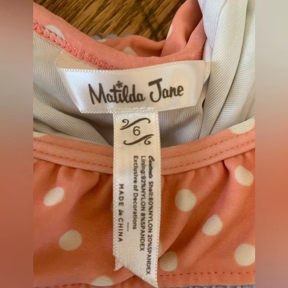 Matilda Jane girls Swimsuit size 6 floral polka dots - Picture 5 of 5